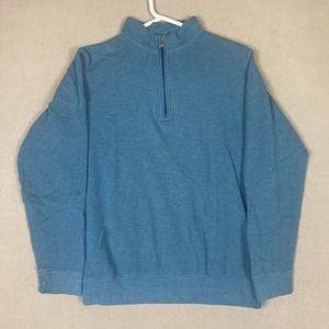 Peter Millar Mens M Crown‎ Comfort 1/4 Zip Pullover Blue Mock Neck Cotton Blend